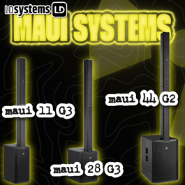 Portable Powerfull LD Systems MAUI 44, 28, 11 PA Column Speaker Systems for DJs and Bands - Get Your Deal Today at Agiprodj!