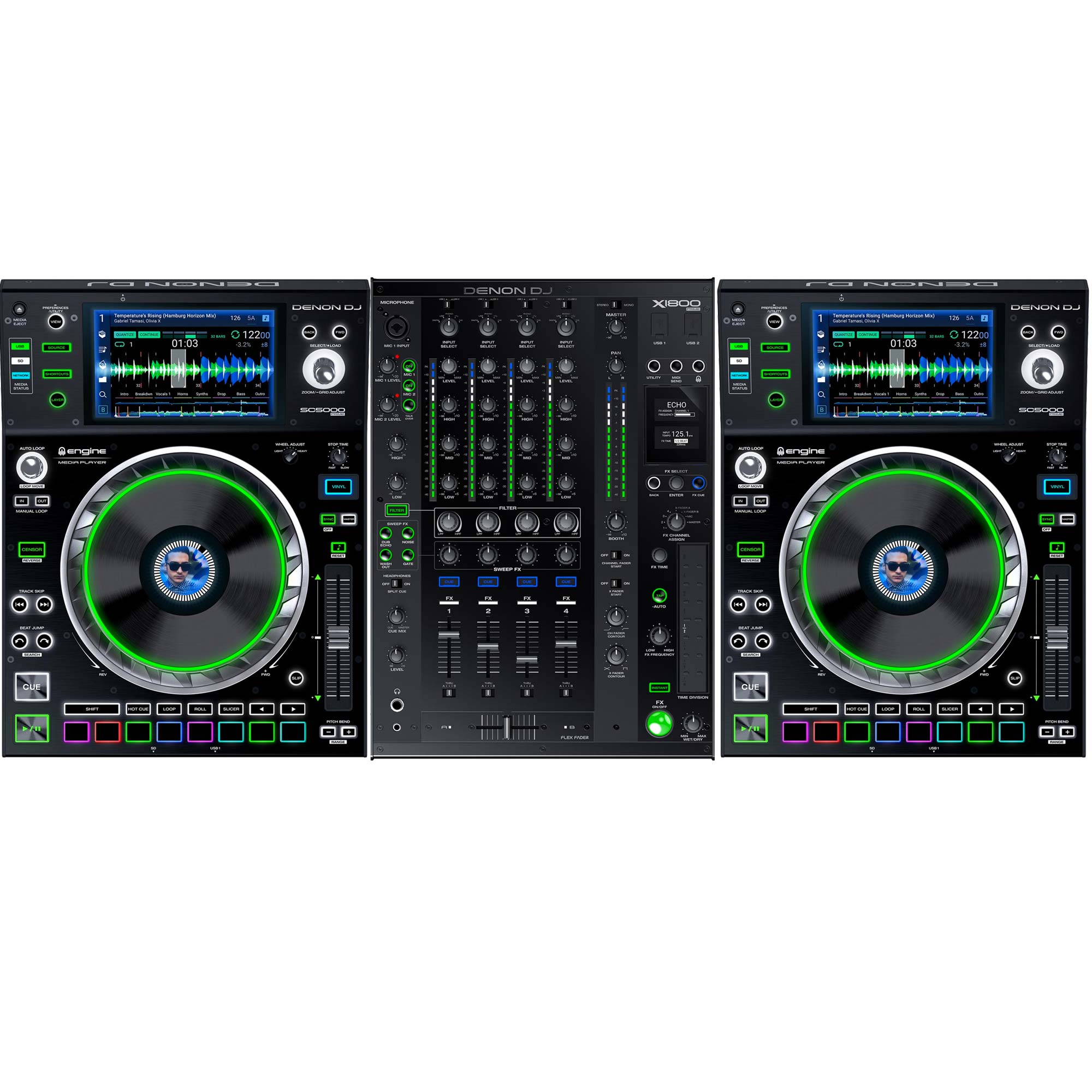 Denon DJ X1850 PRIME Professional 4-Channel DJ Club Mixer with Smart Hub