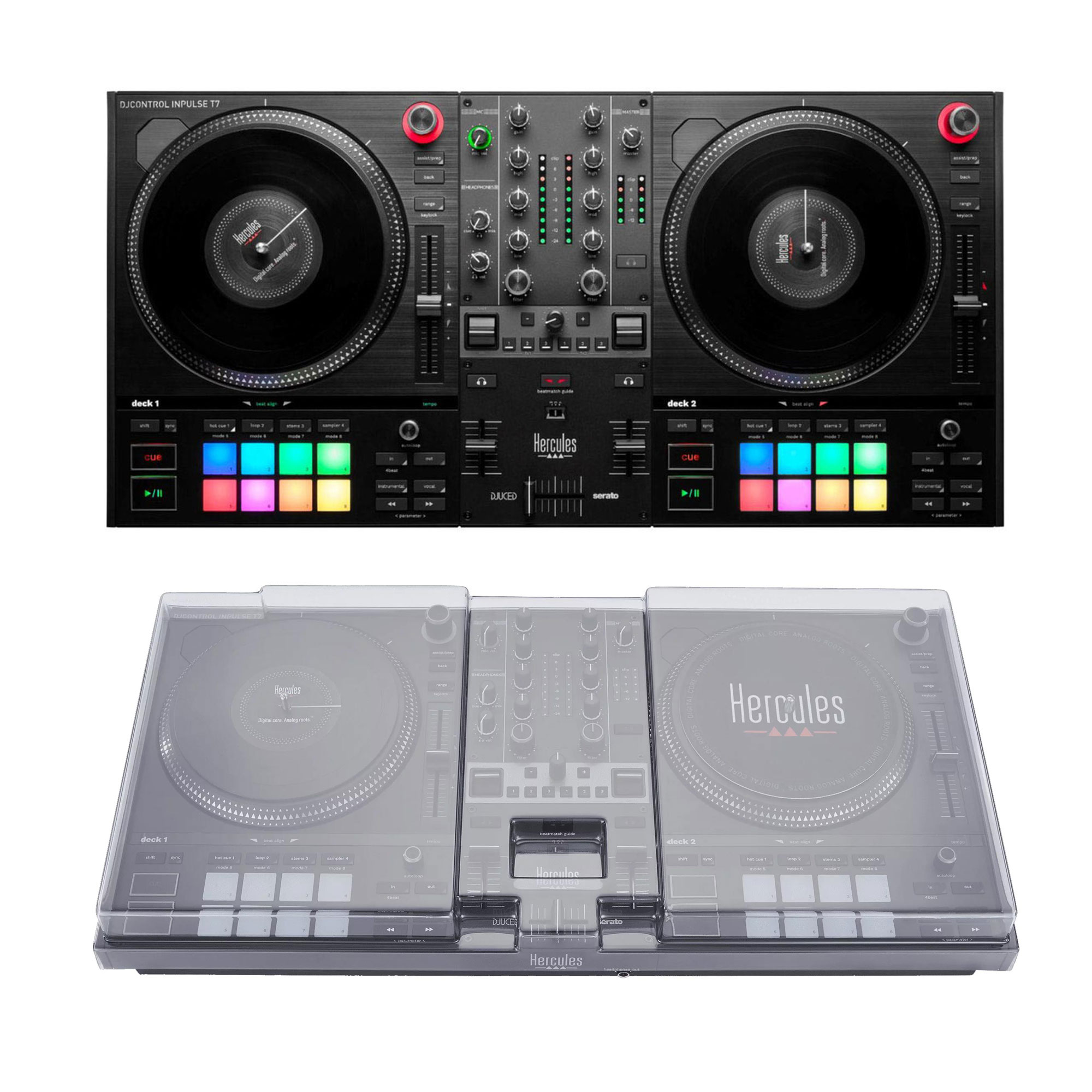 Hercules DJ DJControl Inpulse T7 2-deck Motorized DJ Controller with  Decksaver