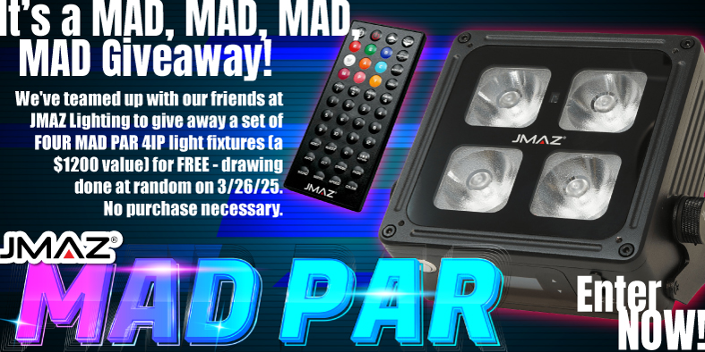 Win FREE Jmaz MAD Par 4IP Stage Lighting Package - DJ Equipment $1200 Giveaway 2025