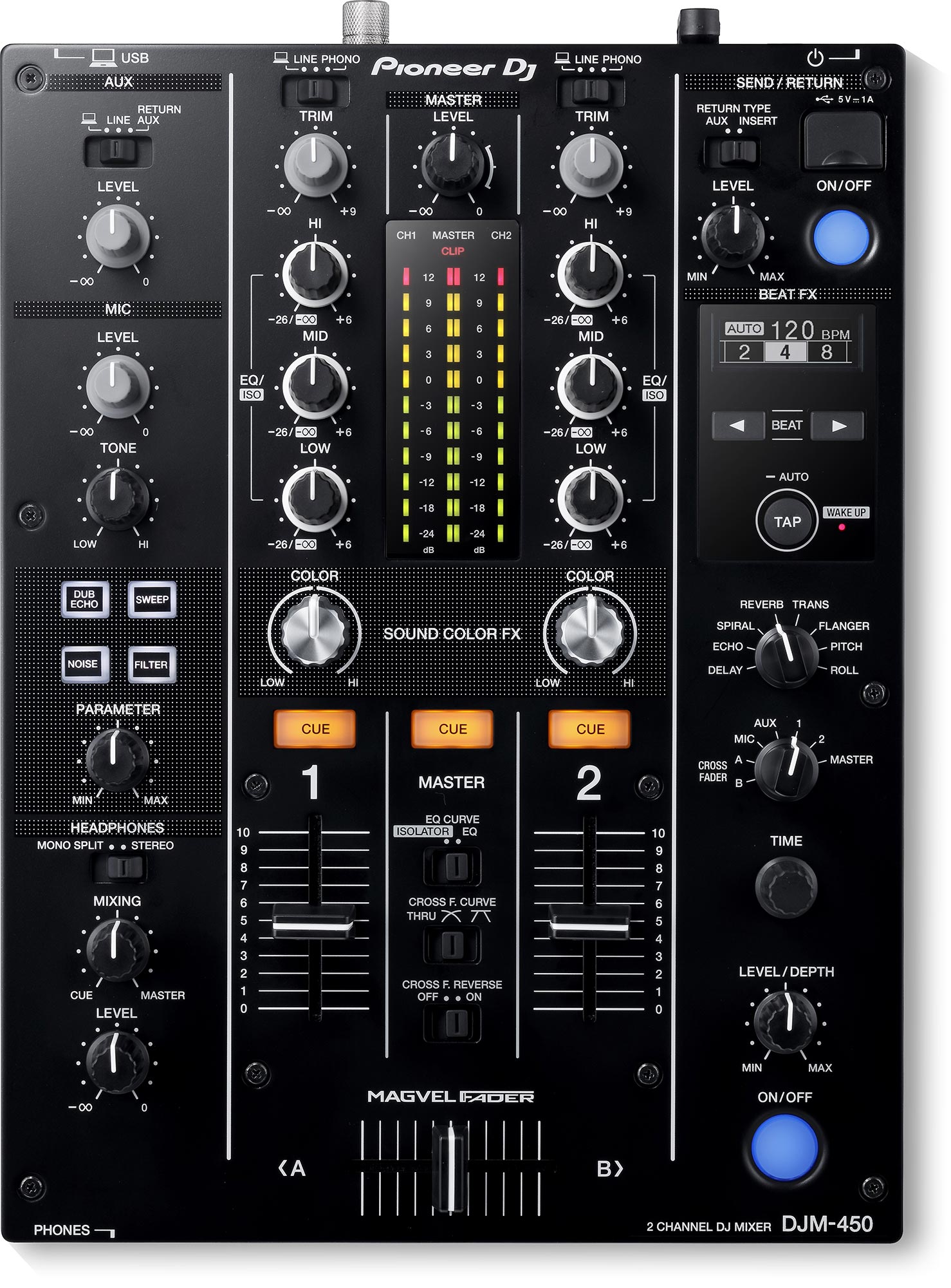 PIONEER DJ DJM-450 Mixer with Interface - Rekordbox | agiprodj