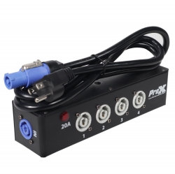 PROX X-PWC X4 BOX Power Center Four-Way Spitter for Indoor Power Connector Delivers Power For up to 4 Fixtures