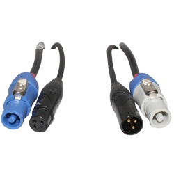 PROX XC-PWC14-DMX03 3 Ft. 14 AWG Blue-M to Gray-M + DMX-3 XLR M to F for Power Connection