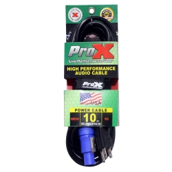 PROX XC-PWCE14-10 10 Ft. 14 AWG High Performance Power Cord NEMA 5-15 Edison to Blue Male for Power Connection