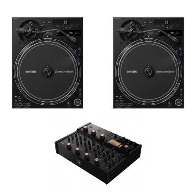 2 PIONEER DJ PLX-CRSS12 Hybrid Turntable with AlphaTheta Euphonia Rotary Mixer Bundle