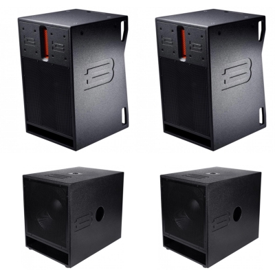 2 BASSBOSS DV12 MK3 2-Way High SPL Powered Loudspeaker with 2 BB15 MK3 Subwoofer Super Party Rocker Bundle