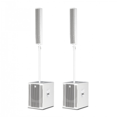 2 RCF EVOX-12-SYSTEM-W 15" Portable Compact Two-Way Active Array Sound Reinforcement System WHITE