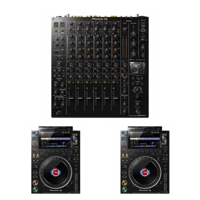 PIONEER DJ DJM-V10LF Mixer with 2 CDJ-3000 Multiplayer Bundle