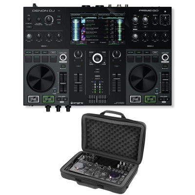 Denon DJ PRIME GO DJ Console with Odyssey BMSLPRIMEGO Case Bundle