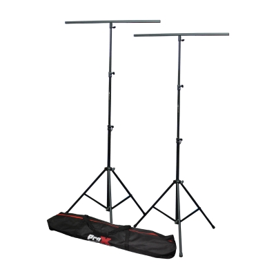 PROX T-LS03M-9FTPKG DJ Lighting Stand Package with Two Stands and Carry Case