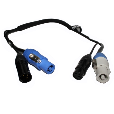 PROX XC-PWC14-XLR03 3 Ft. Grey/XLR-F Connector to Blue/XLR-M Link Cable for Power Connection