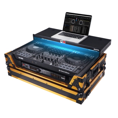 PROX XS-DDJFLX10WLT FGLD LED Flight Style Road Case For Pioneer DDJ-FLX10 DJ Controller